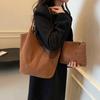 Autumn Retro Faux Suede Shoulder Bags for Women Solid Color Ladies Casual Tote Bag Large Capacity Girls Shopping Handbags Clutch