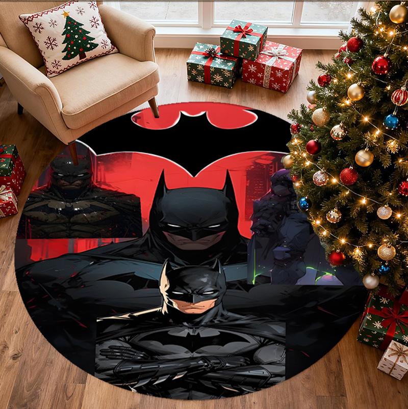 Batman Pattern Round Rug, Indoor/Outdoor Mat, for Picnic, Gameroom, Bedroom, Office, Living Room, Home Decor Carpet, Birthday Gift