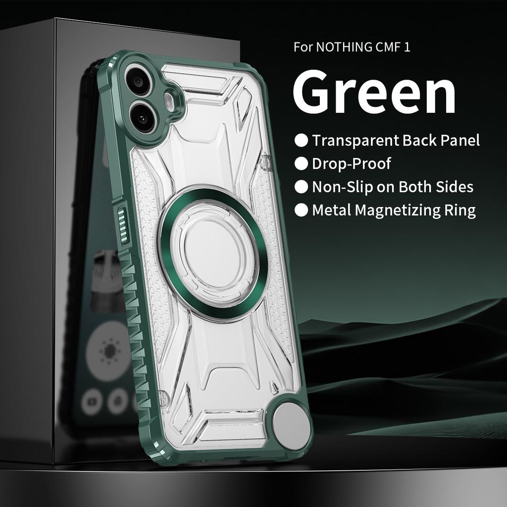 CD Magnetic Design Heavy Duty Hard HD Clear Back Cover,Rugger Armor Hard PC TPU Case For Nothing Phone CMF 1