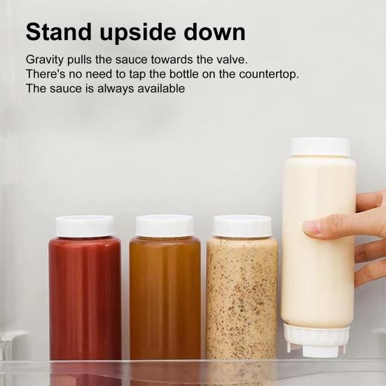 

Yousheng Honey Dispenser Squeeze Bottle BPA-Free Salad Dressing Dispenser Reusable Syrup Container for Portion Control S чорний