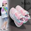 New Casual Running Shoes Leather Surface Comfortable Wear-Resistant Soft Bottom Girl Mesh Sneaker