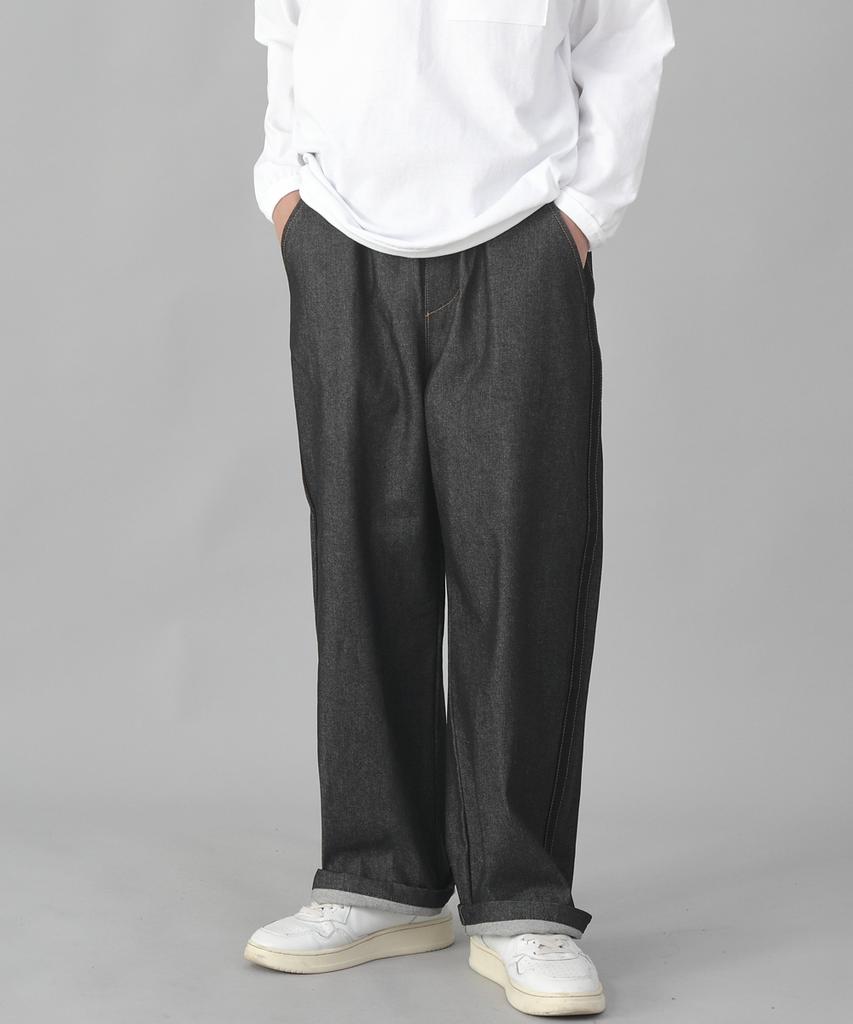 Seinteukeulu Black P-Line Ex Wide Pants Plw-341 Denim Black