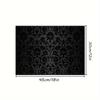 4pcs Elegant Black Damask Placemats – Imitation Linen, 12x18in, Washable, Perfect for Gatherings, Parties & Home Decor