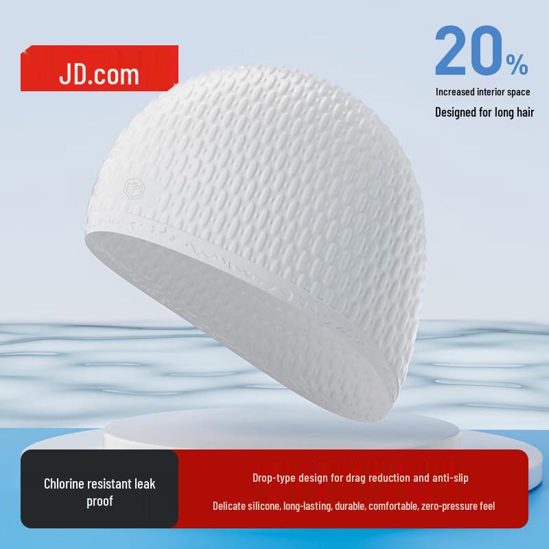 

JD Jingzao Unisex Anti-Slip Silicone Swim Cap for Long Hair