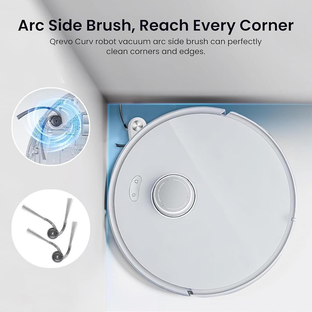 21 Pack Replacement Parts for Roborock Qrevo Curv/Qrevo Edge Robot Vacuum, 1 Roller Brush, 6 Vacuum Bags, 4 HEPA Filters, 4 Mop Pads, 4 Side Brush, 1