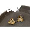 A Pair Of Gold And Silver Contrasting Flower Stud Earrings For Women, Metal Cold Wind Heavy Industry Exquisite Fashion Versatile Earrings