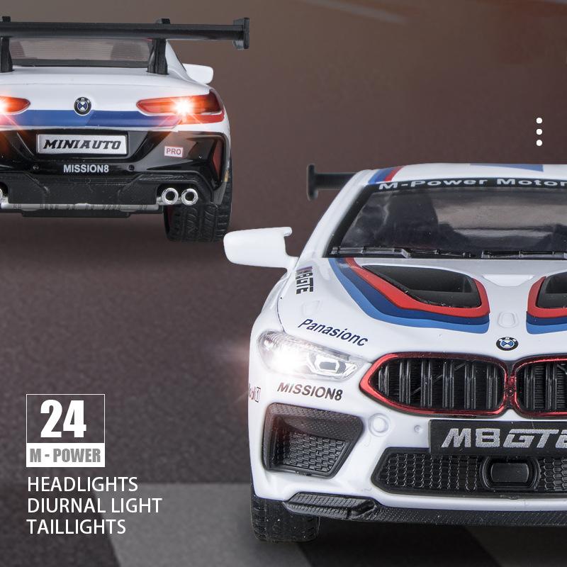 1/32 Scale M8 GET Diecast Car Model Toy, Pull Back Toy Vehicle with Sound and Light for Kids Toddler Boys Girls Gift Collection
