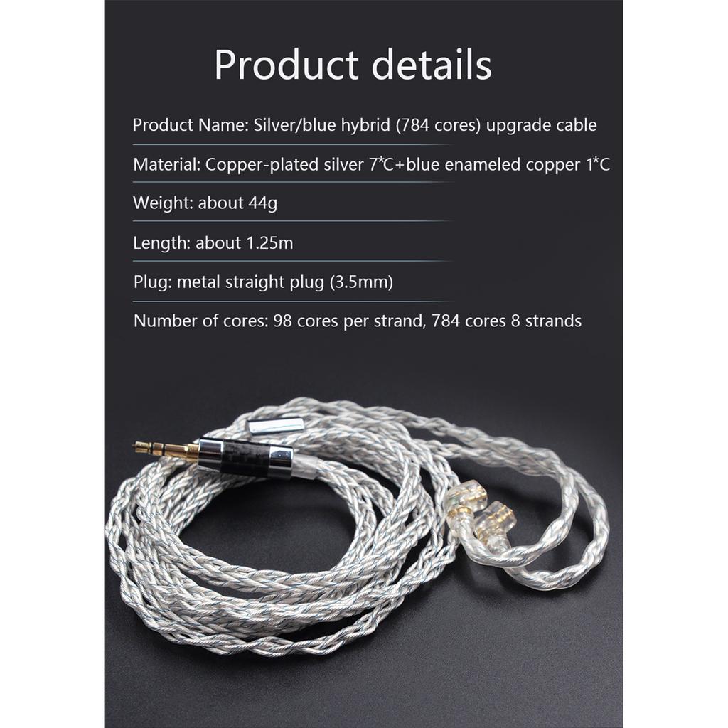 Quality C Pin 0.75mm Earphone Cable for ZS10PRO ZSN EDX ZEXPRO ZAS ZAX ASFAST ASX DQ6 AS12 Headphones Long Lasting Cord