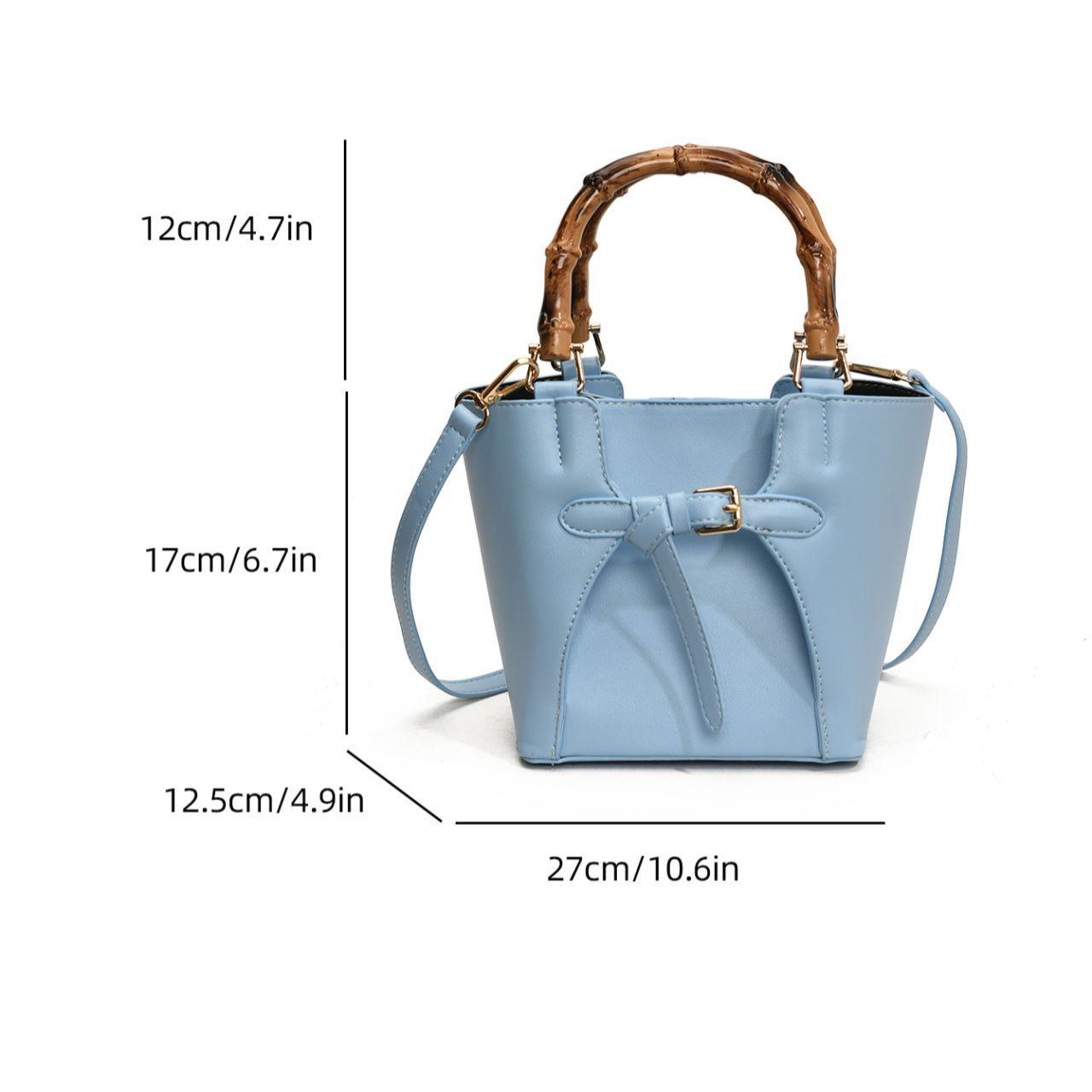 

2025 Французская нишевая текстурированная сумка-ведро - Универсальная на плечо, сумка-тоут для поездок и сумка через плечо All-Season Soft Leather небесно-голубой