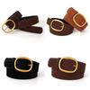 Elegant Pu Waist Belt For Women With Round Metal Buckle For Winter Dress And Coat