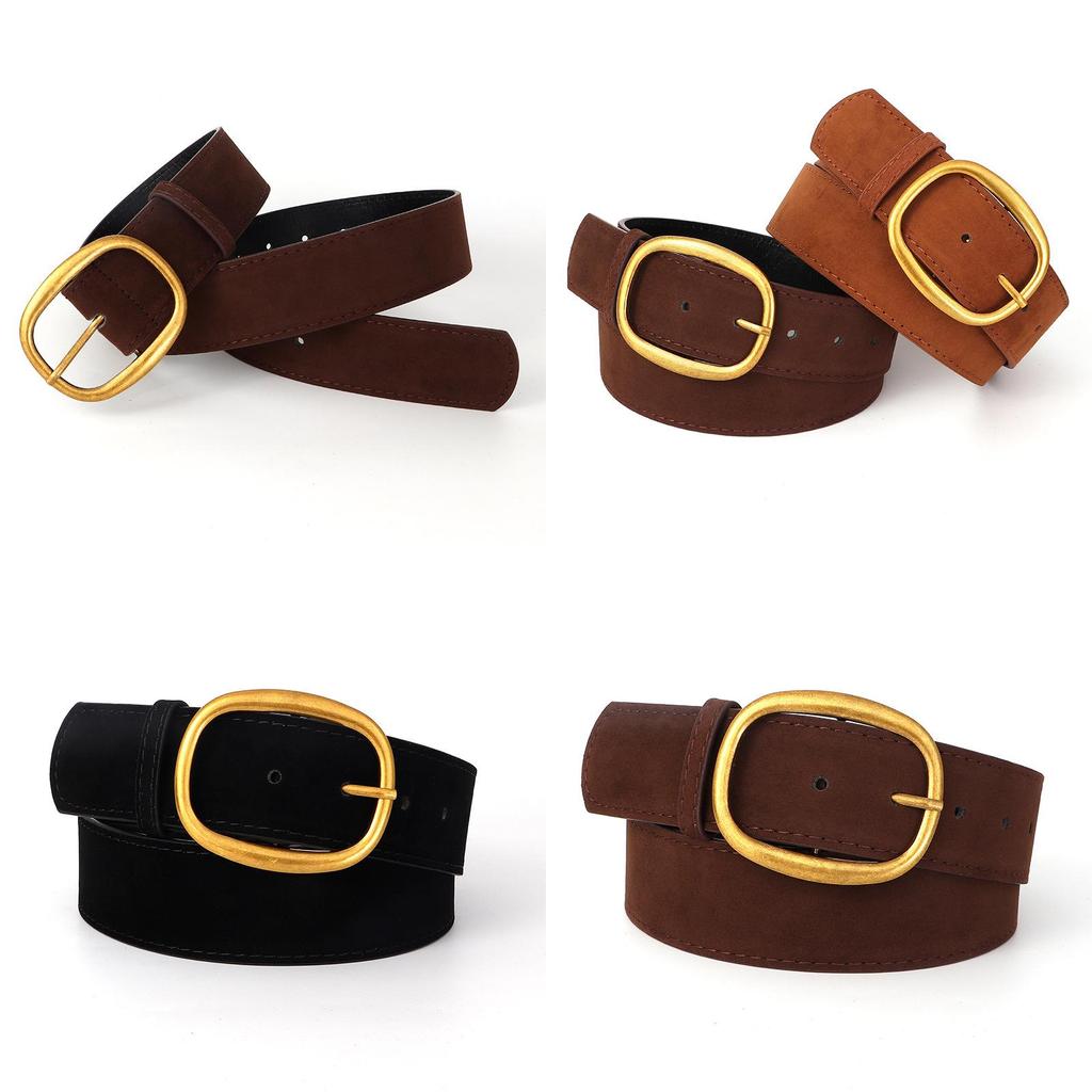 Elegant Pu Waist Belt For Women With Round Metal Buckle For Winter Dress And Coat