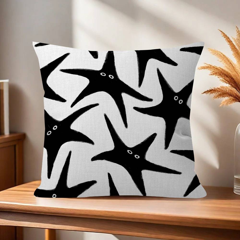Black and White Abstract1  Pillow Covers Cartoon Sofa Decorative Home Doublesided Printing Short Plush Cute Cushion Cover