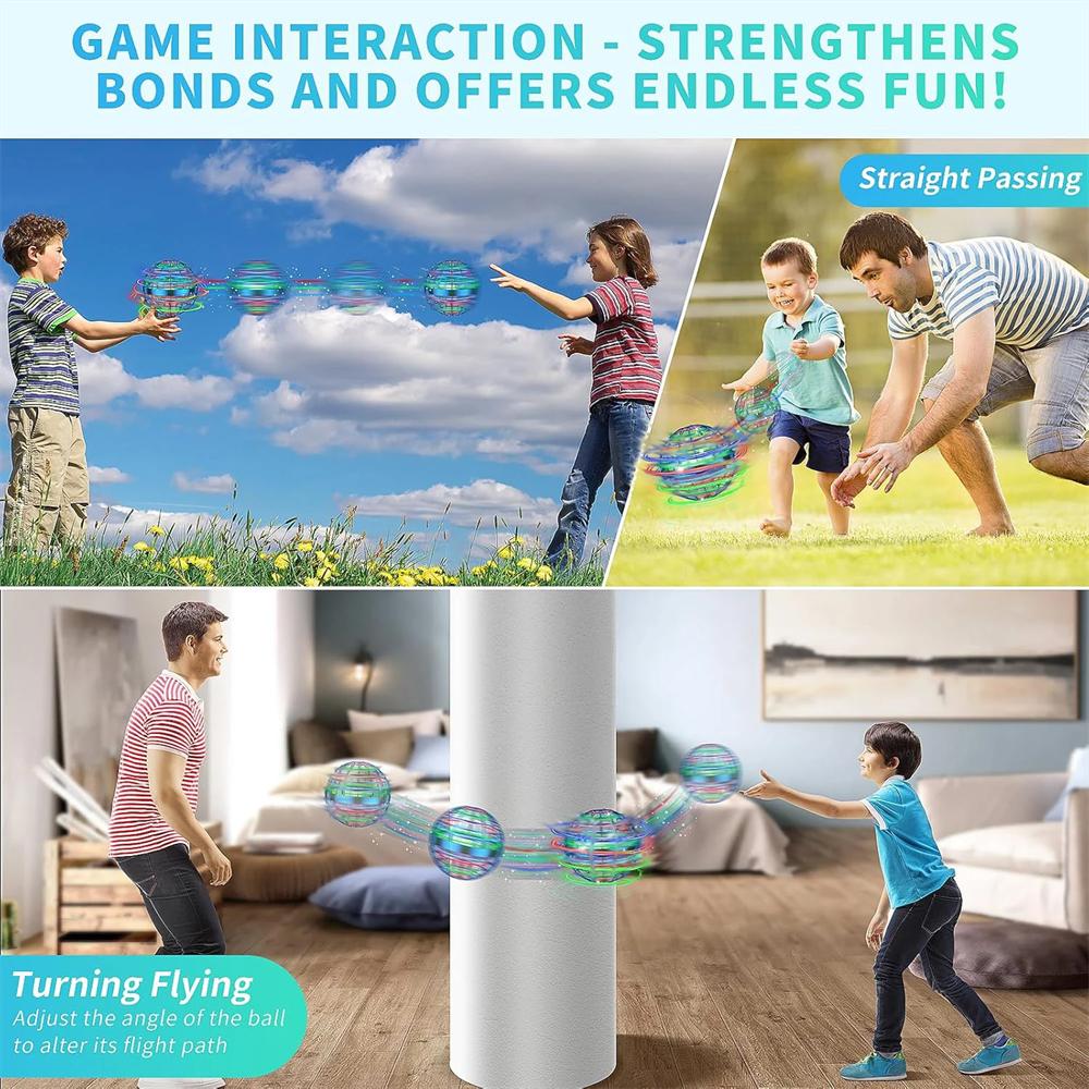 Fliegender Ball Bumerang Spinner Spielzeug Handgesteuerte Drohne 360° Rotierendes Mini-UFO Mit LED-Lichtern Für Kinder Lustige Geburtstagsgeschenke