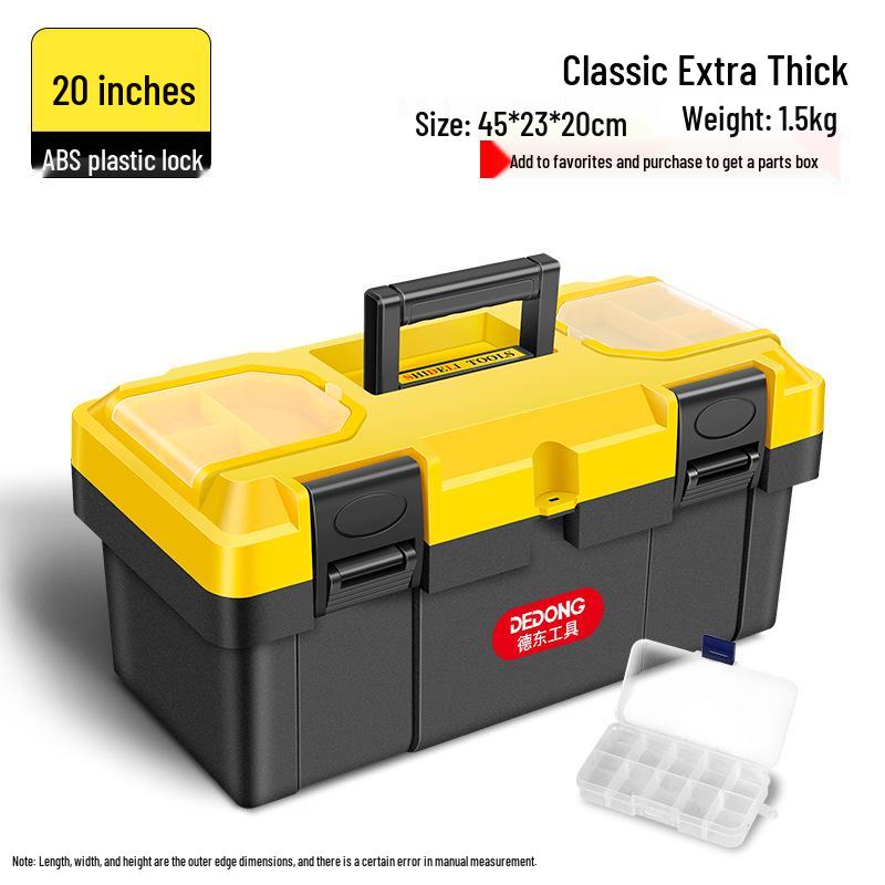 Large Industrial Repair-Grade Multifunctional Plastic Storage Box for Hardware & Tools
