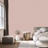 Checkerboard Wallpaper Red, Coral and White for Living Room and Bedroom 50x1000