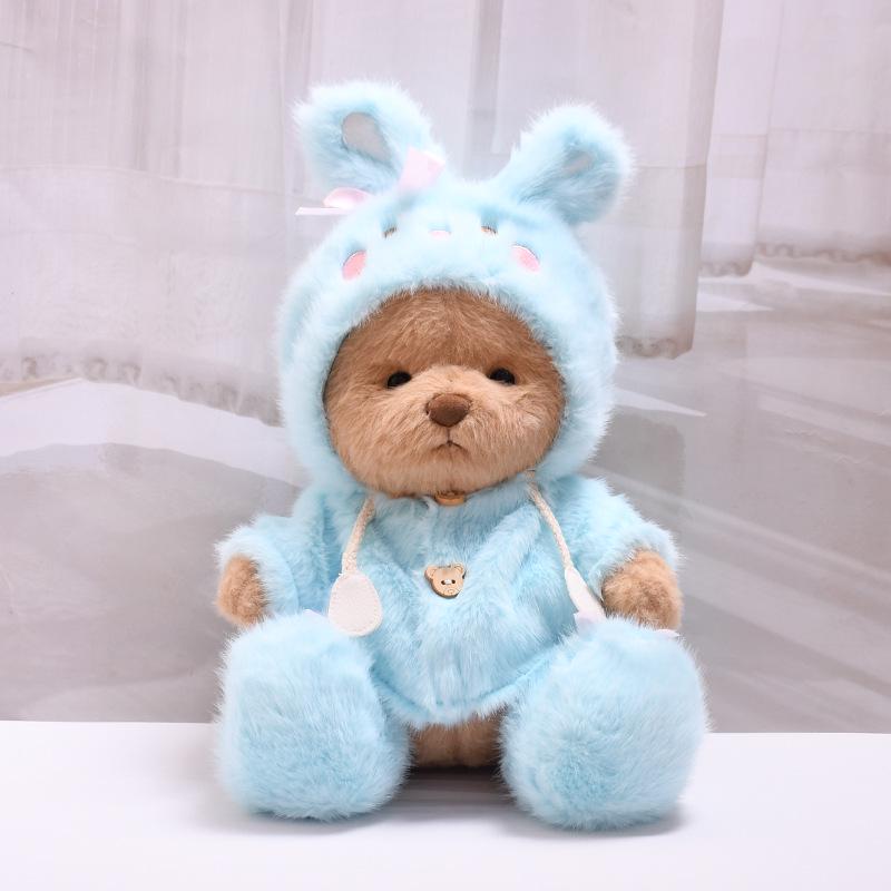 30cm Lina Bear Doll with Scarf & Coat Set, Medium-Size Rabbit Hoodie Replacement Clothes. Medium Size Bear