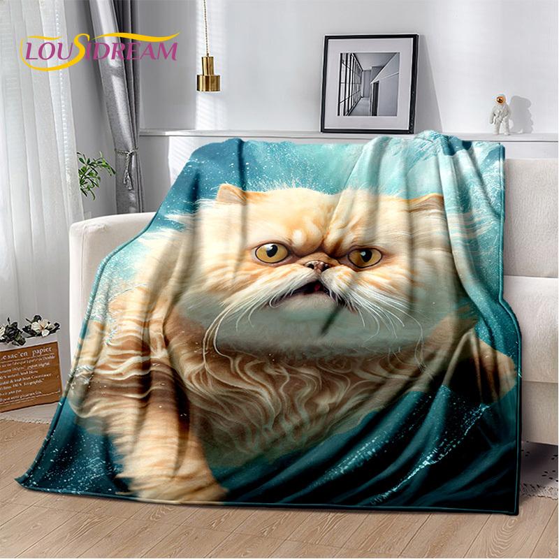 29 Stil Cartoon Niedliche Glückskatze, Perserkatze, Ragdoll Decke, Weiche Überwurfdecke für Zuhause Schlafzimmer Bett Sofa Überwurfdecke Kinder