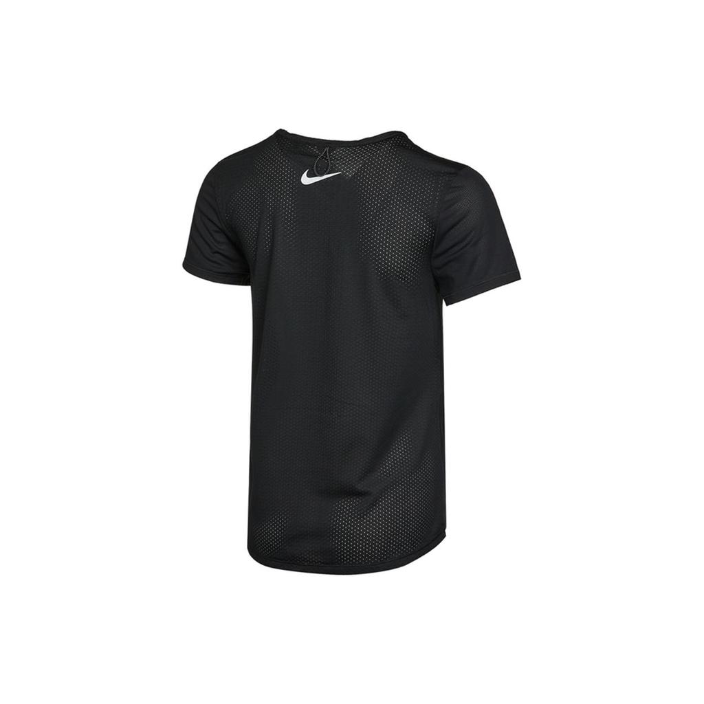 Nike Dri-FIT Reflective Logo Print Quick-Dry Breathable Sports Short-Sleeve T-Shirt Women Tops Black DA1247-010