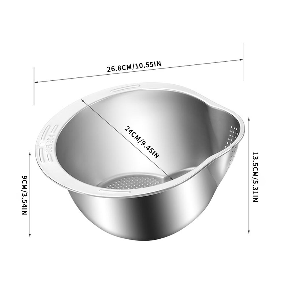 1/2/3pcs Rice Washer 304 Stainless Steel Drain Basket Multi-Function Washing Rice Sieve Colander Vegetable Strainer Kitchen Tool