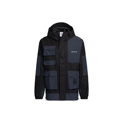 Originals Trefoil Letter Print Color Block Hooded Sports Jacket Men Jackets Black HC0353