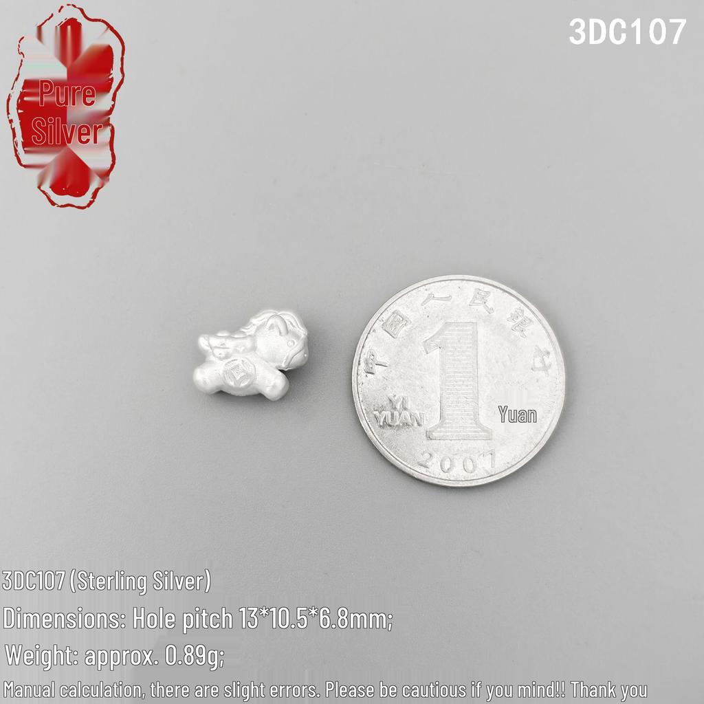 Sterling Silver Handmade Zodiac Horse 3D Beads: Versatile Woven Rope Accessories for Jewelry – Bracelets, Pendants, and Spacer Beads