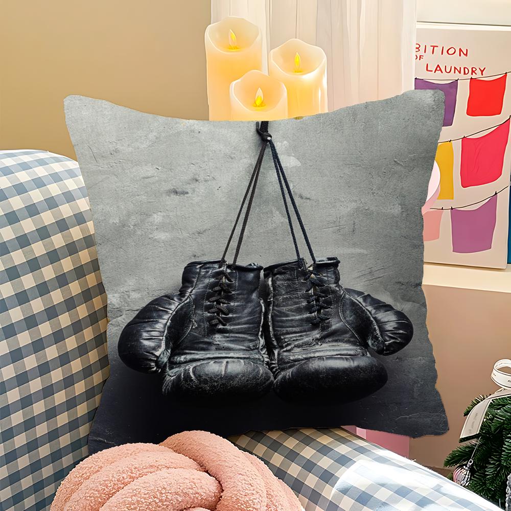Retro Boxing Gloves Pillow Gift Home Office Decoration Bedroom Sofa Car Cushion Cover Case 45x45