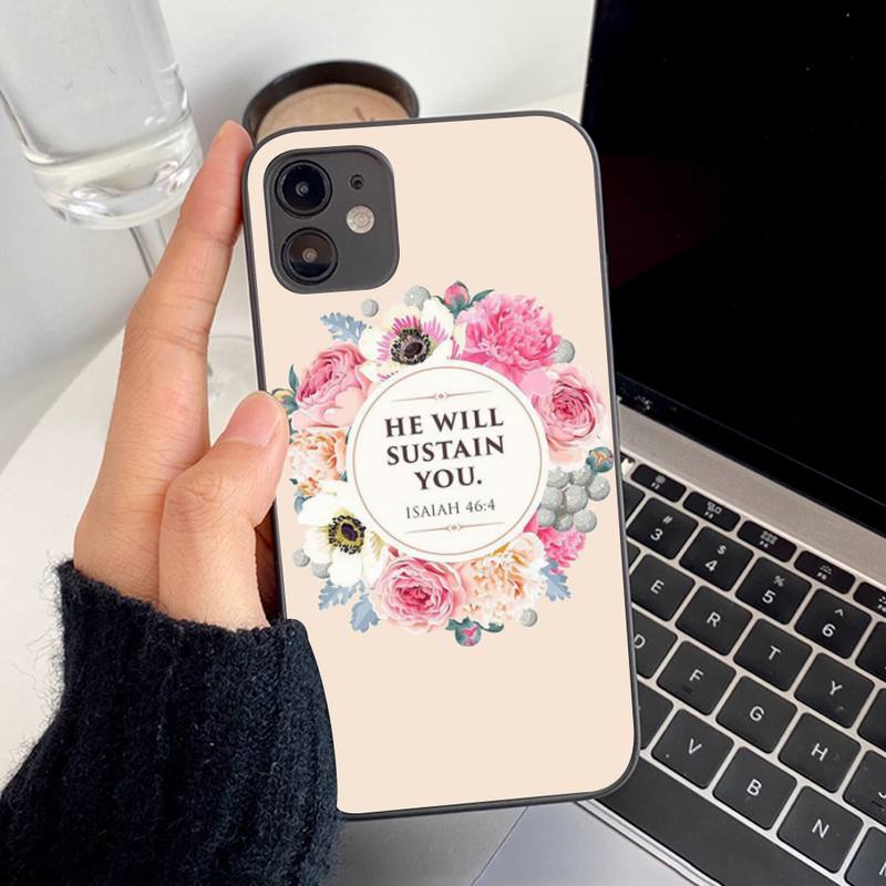 Bible Verse Philippians Jesus Christ Christian Phone Case for iPhone 11 12 13 Mini Pro XS MAX 8 7 6 6S Plus X 5S SE 2020 XR