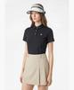 Meonsingweeo Women'S Textured Cooling Collared T-Shirt Black Mr222Lts43