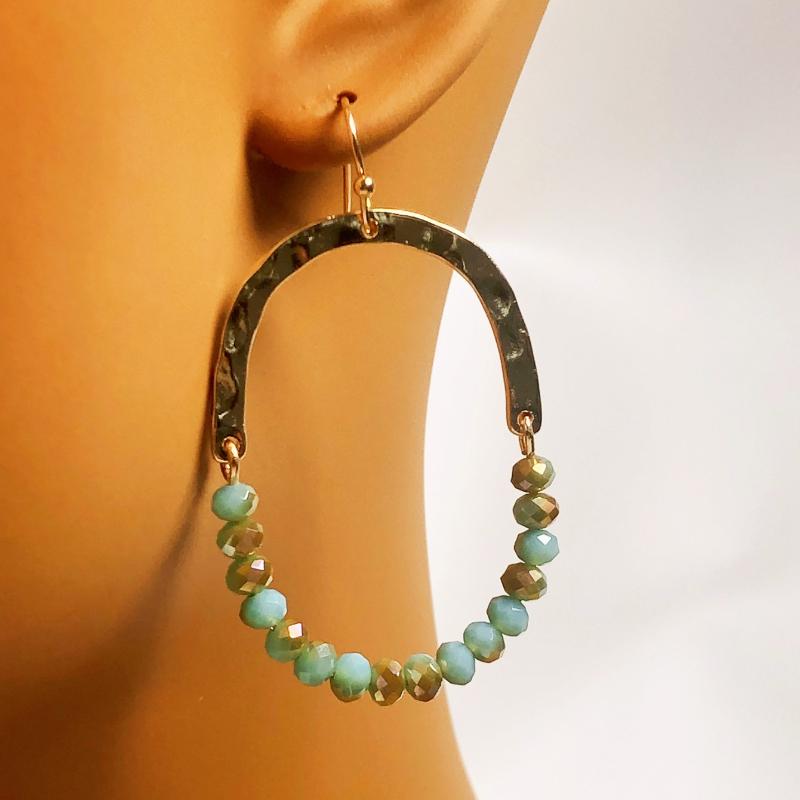 

Богемные овальные хрустальные серьги, винтажные украшения ручной работы, корейская мода