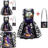 The Nightmare Before Christmas Halloween Girl Dress With Cartoon Pattern And Accessories For Kids