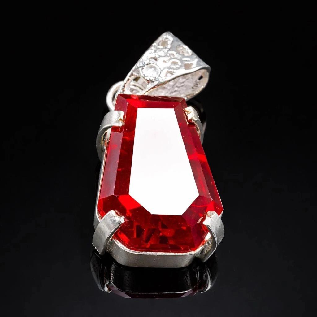 Natural Burmese Red Ruby Fancy Cut 19 Ct Pendant Certified Loose Gemstone