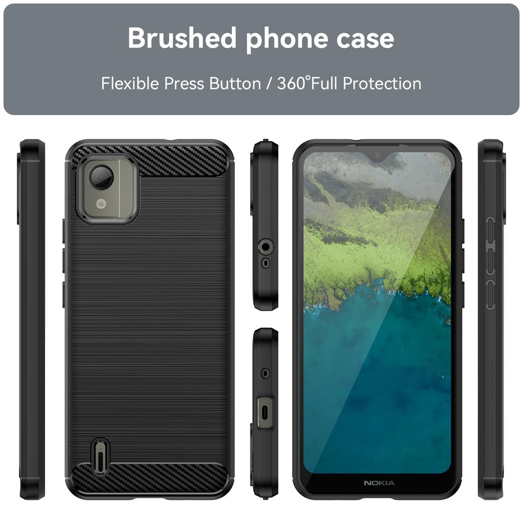 For Nokia C110 nokiac110 Shockproof Matte Case Luxury Carbon Fiber Back Cover for nokia c110 Soft Silicone Protective Back Cases