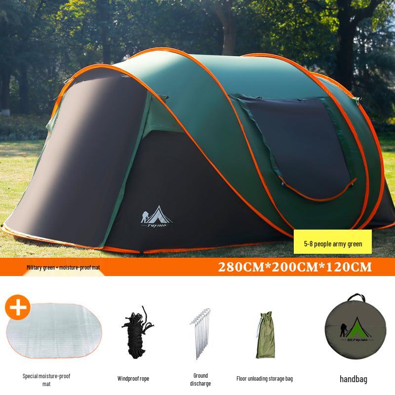 Automatic Pop-Up Tent for 3-4 People - Portable, Foldable, Ideal for Beach or Camping