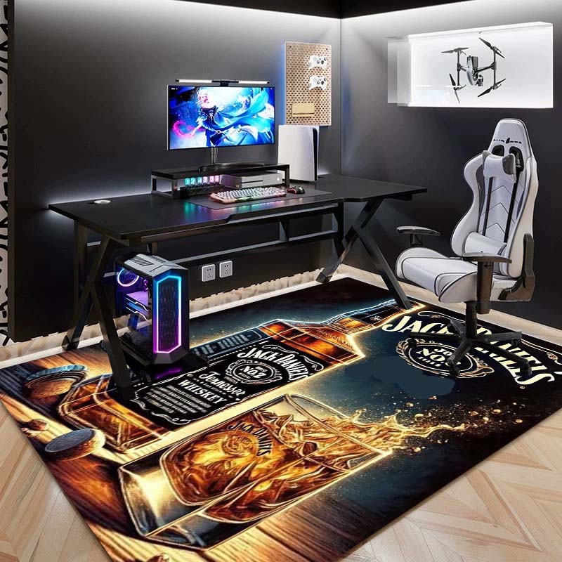 Verkrijgbaar in meerdere maten. J-Jack D-Daniels Bedrukte Yogamat, Woondecoratie, Woonkamer, Slaapkamer, Antislip Mat, Cadeau.