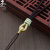 Hand-Woven Ruyi Knot Lanyard Necklace with Jade and Crystal Pendants