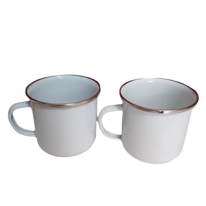 OLOEY White Enamel Mug Set with Lanyard
