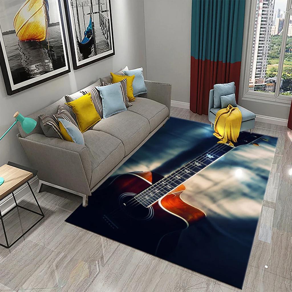 3D Music Carpet Music Instrument Rug for Living Room Bedroom Area Rug Decorative Floor Rugs Carpet Bathroom Non-slip Mat Carpet