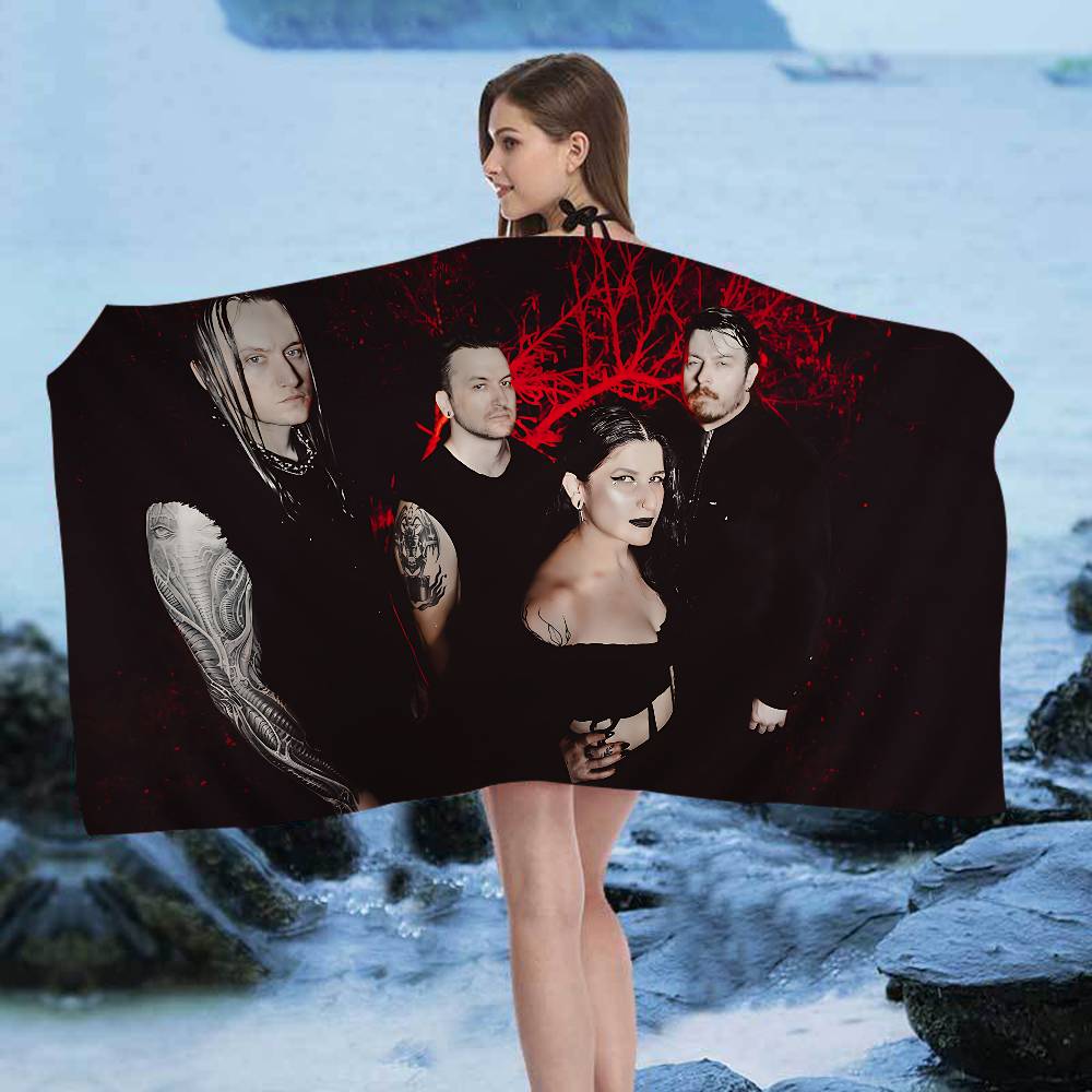 Metal Band E-Entheos Bath Towel Microfiber Soft Water Absorbing Breathable For Girl Kids Decorative Cartoon Beach Towel