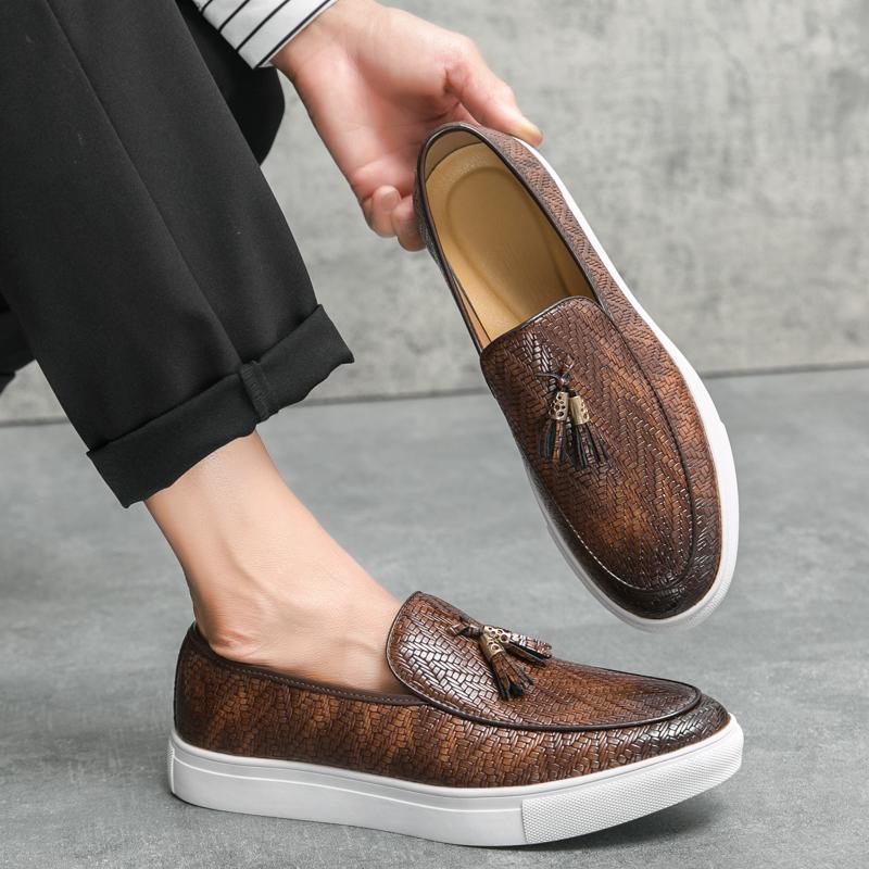 Luxury Brand Men's Loafers: Lightweight Leather Driving - Style Tassels Moccasins, Ideal for Business Office and Casual Outings