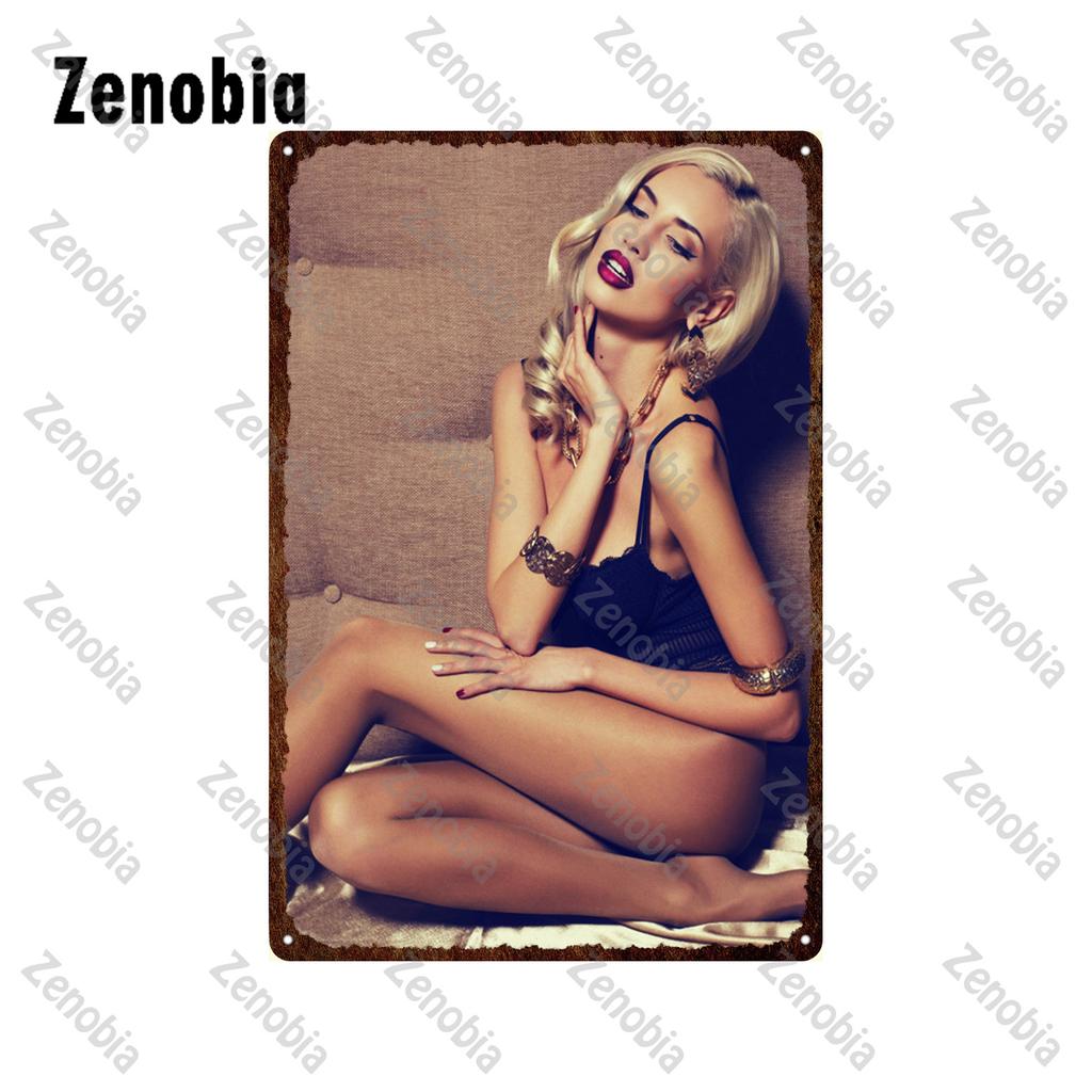 Sexy Metal Poster Angel Wings Girl Metal Signs Dropped Underwear Straps Woman Tin Signs Vintage Plaque for Bar Pub Home Decor