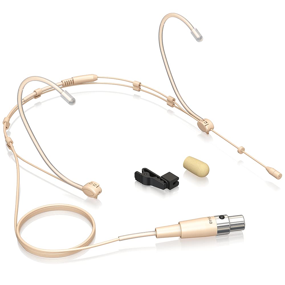 Behringer BO440 Omnidirectional Headworn Condenser Microphone with Mini-XLR Connector, Adjustable Frame, and Comfortable Ear Hooks (Beige)