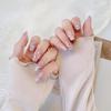 2026 Student Cute Puppy Detachable Handmade Short White Nail Tips