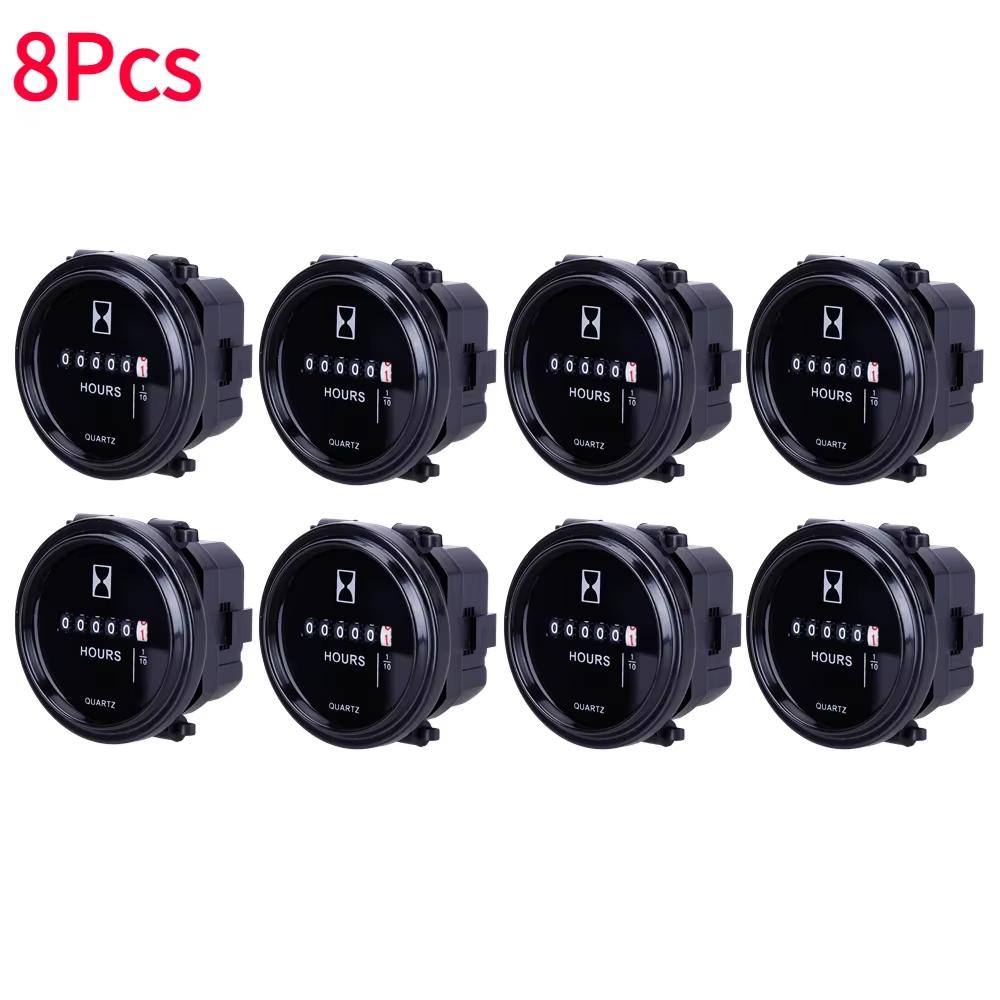 12v 24v 36v Hour Meter for Marine Boat Engine 2" Round Waterproof Gauge Motorcycle Car Truck Mechanical Hour Meter Counter Timer