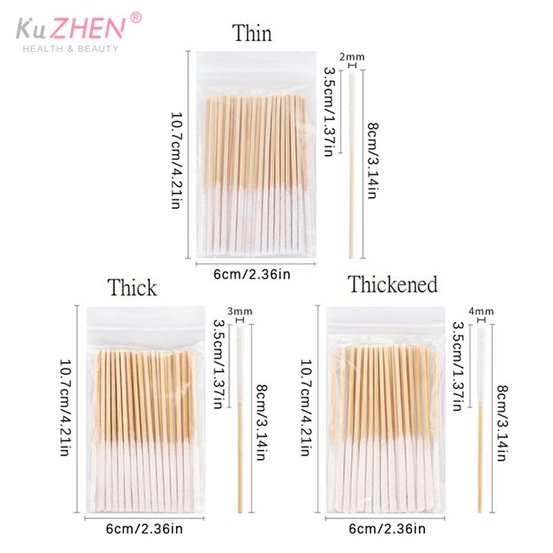 30/90pcs Makeup Cotton Swab Disposable Longer Cotton Swab Brush Lint Free Micro Brushes Wood Cotton Swab Brush Make Up Brushes