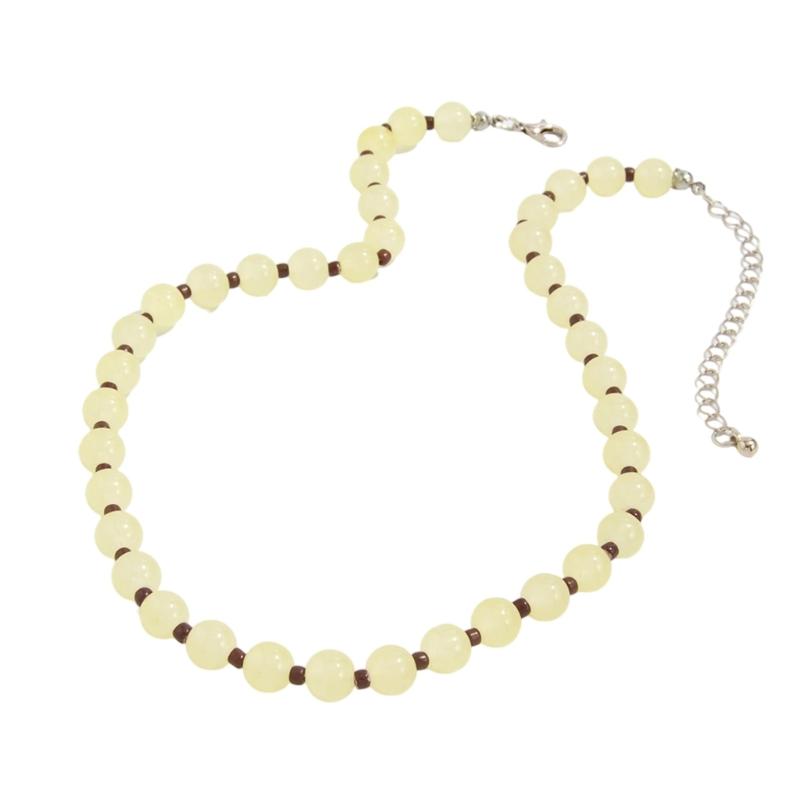 

Регулируемое ожерелье из стеклянных бусин Элегантная цепочка-ошейник с бусинами Минималистичные украшения для женщин Повседневная носка Подарок жёлтый