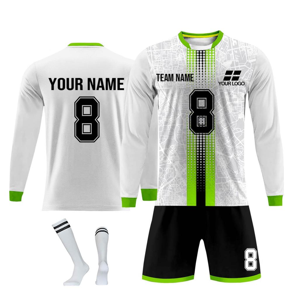 Personalisierte Shirts Kit Herren Mädchen mit Namen Nummer benutzerdefinierte Fußballtrikots für Jungen Trainingsanzug