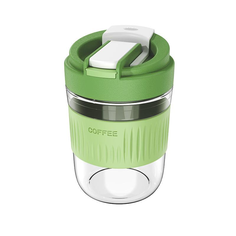 INS Style Portable Fashion Water Cup Glass Water Cup Double-layer Drink Cup Student Straw High Value Coffee Cups Gift Glass Cup