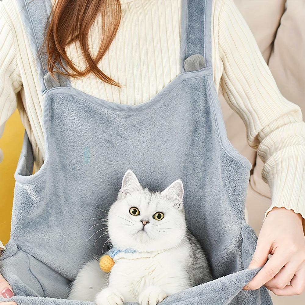 Cozy Pet Carrier Apron with Hanging Chest Bag and Sleeping Pocket, Ideal for Small Cats and Dogs On Outdoor Winter Travel