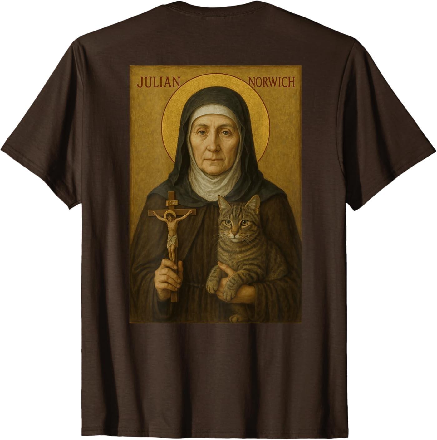 

Catholic Icon: Julian of Norwich On Back Design T-Shirt 5XL різнокольоровий