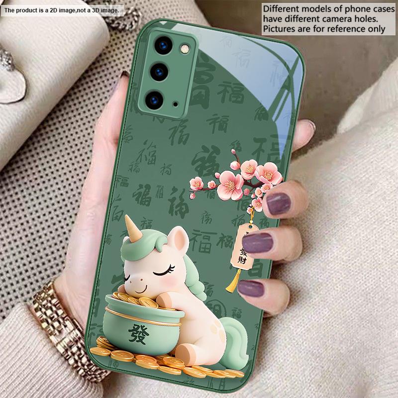 

The auspicious unicorn For Samsung A01 A02 03 Core 04 05 06 10 12 13 14 5G 15 16 M02 12 Note 8 9 10 20 glass Ultra phone case Galaxy A03 Core